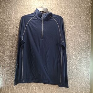 Cloudveil Shirt Mens L Blue Long Sleeve Breathable Mock Neck 1/4 Zip Pullover